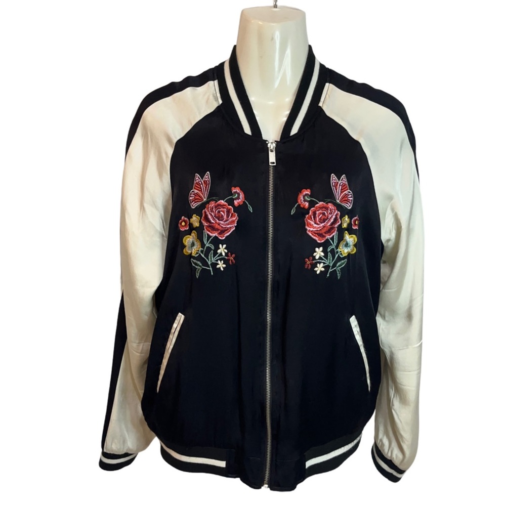 Forever 21 statin embroidered bomber